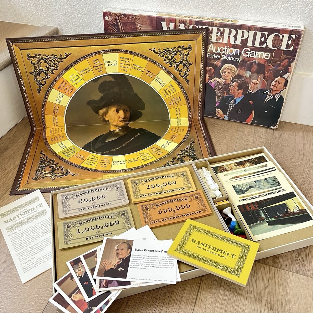 Masterpiece The Art Auction Board Game Parker Brothers VTG 1970 RARE Complete!